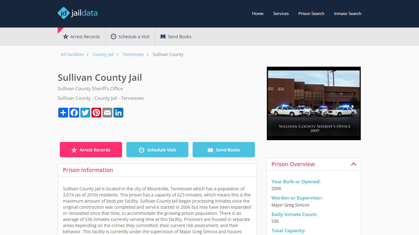 Sullivan County Jail Inmate Search and Prisoner Info - Blountville, TN